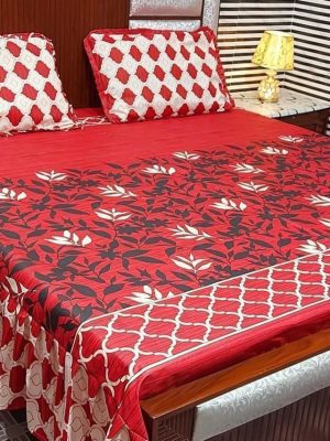 3 piece stiched 2 sided frill bedsheets 4