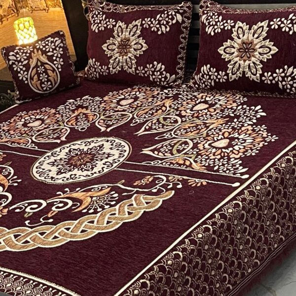 Valvet Jacquard Bedsheet Dark brown