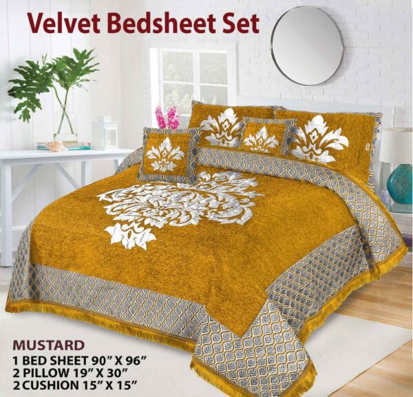 Jacquard Velvet Bed Sheet Set 5 pcs