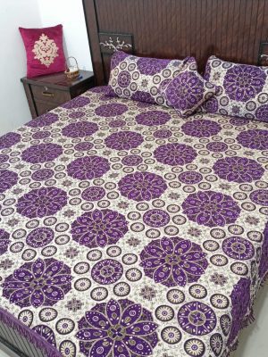 New Design 4 PC Set Velvet Jacquard Bed Sheet