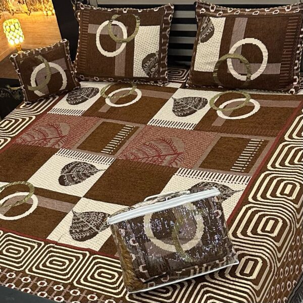 New Design 4PC Set Velvet Jacquard Bed Sheet - Image 8