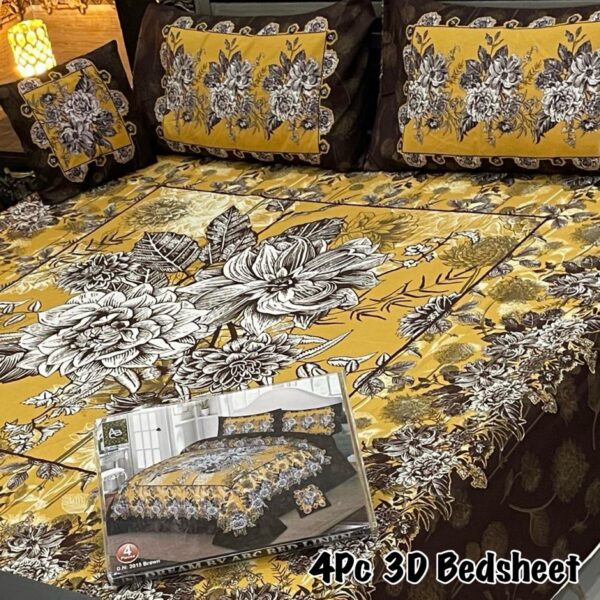 4Pc 3D Panel Bedsheet