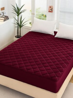 Quilted Waterproof Mattress Fitted covers Maroon