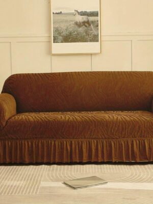 Zebra Velvet Sofa Covers (Copper) Jersey Fitted Sofa Cover