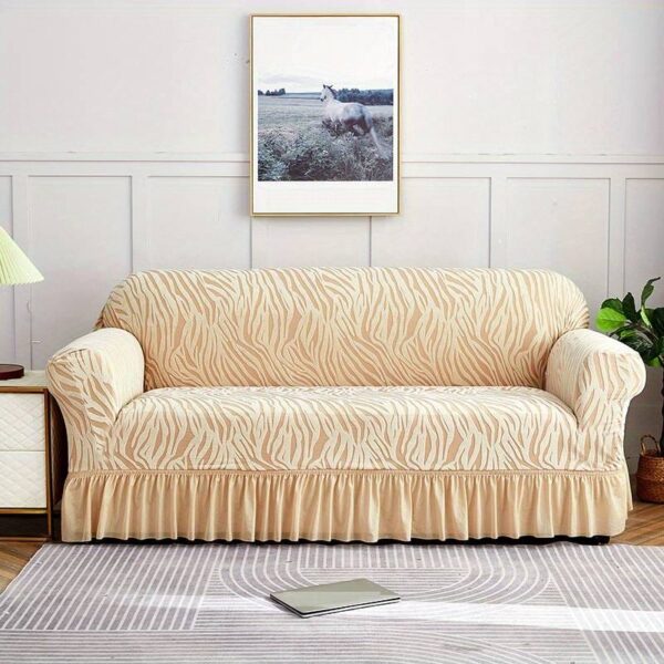 Zebra Velvet Sofa Covers (Golden) Jersey Fitted Sofa Cover