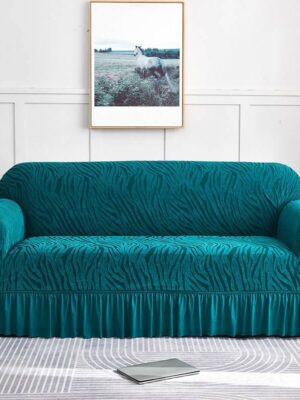 Zebra Velvet Sofa Covers (Zinc) Jersey Fitted Sofa Cover