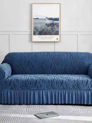 velvet sofa cover blue